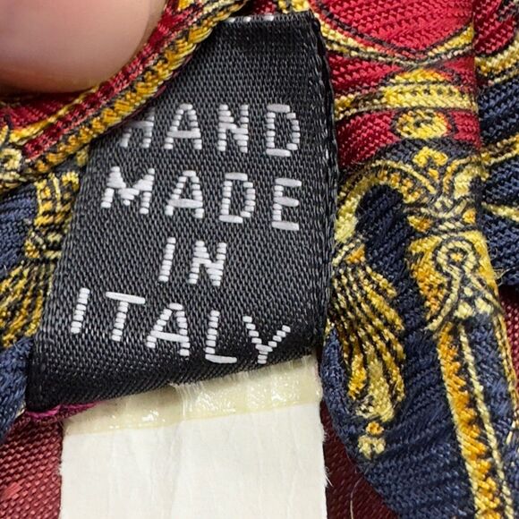 Tutto Matto Mens Silk Dress‎ Tie Made in Italy Gold Geometric Pattern 60 3.75 - Picture 8 of 10